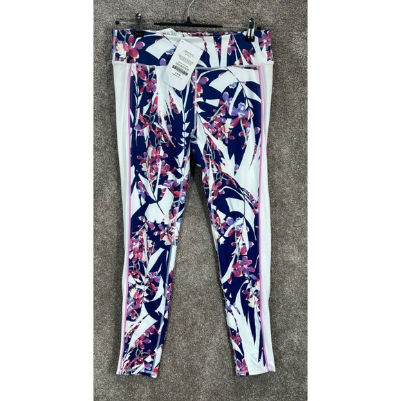 Fabletics Pants - Fabletics Leggings Womens Large White Pink Floral Actual 30X27 Stretch Pants NWT
